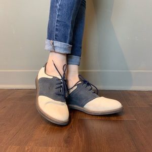 SOLD Blue and Ivory Saddle Shoes